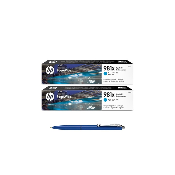 Pachet MAG4U Cartuse Cerneala Originale 2 bucati L0R09A (981X) Cyan si Pix Schneider.