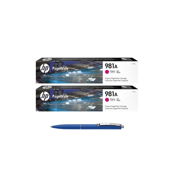 Pachet MAG4U Cartuse Cerneala Originale 2 bucati J3M69A (981A) Magenta si Pix Schneider.