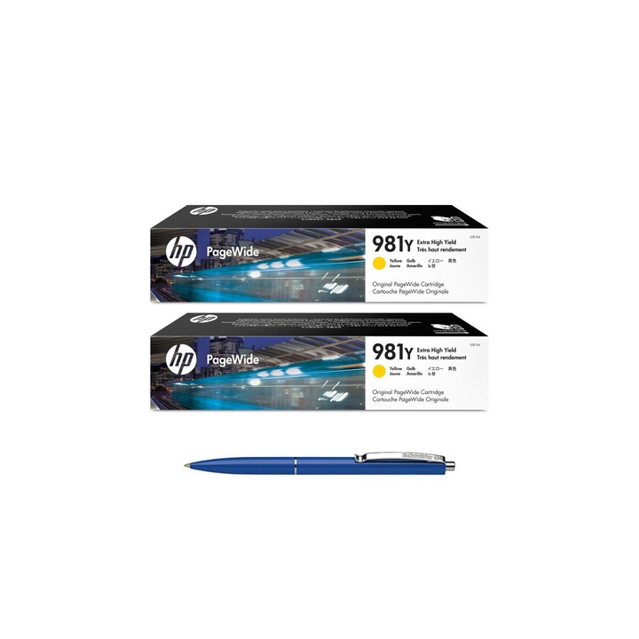 Pachet MAG4U Cartuse Cerneala Originale 2 bucati L0R15A (981Y) Yellow si Pix Schneider.