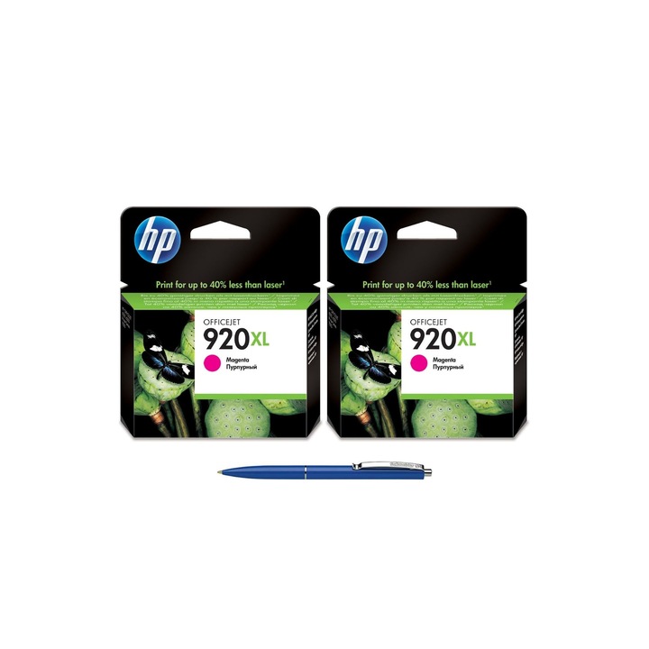 Pachet MAG4U Cartuse Cerneala Originale 2 bucati CD973AE (920XL) Magenta si Pix Schneider.