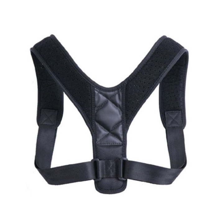 Corector de postura pentru indreptare spate, umeri si coloana, JTS, marime reglabila, negru