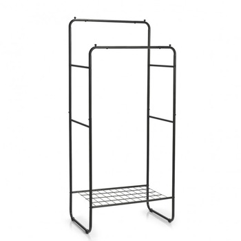 Suport haine dublu Zeller Retro, metalic, negru, 70x45x155 cm Suport haine dublu Zeller Retro, metalic, negru, 70x45x155 cm
