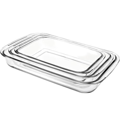 Set 3 vase rectangulare Ibili-Kristall, sticla termorezistenta, 1.6L, 2.2L, 2.9L