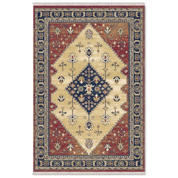 Covor sintetic Atlas R 8688-1-41745, 80x155 cm, Bordeaux / Bej/ Bleumarin, Model Rustic Covor sintetic Atlas R 8688-1-41745, 80x155 cm, Bordeaux / Bej/ Bleumarin, Model Rustic