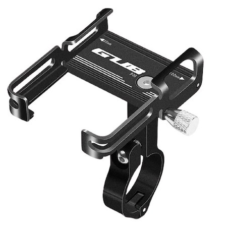 Suport telefon profesional OZ™ pentru bicicleta/ motocicleta/ trotineta, GUB, aluminiu, negru + cauciuc de prindere a telefonului