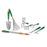 Set 8 unelte de gradina din aluminiu cu coada interschimbabila telescopica