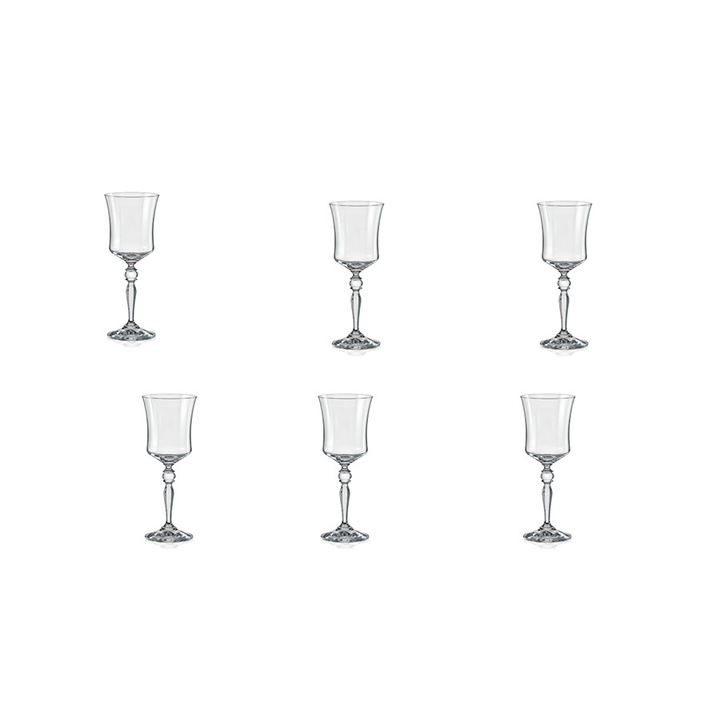 Set 6 pahare vin alb, rose, rosu, BOHEMIA CRISTAL GRACE 300ml