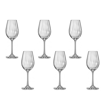 Set 6 pahare vin alb,rose,rosu BOHEMIA CRISTAL WATERFALL 350ml Set 6 pahare vin alb,rose,rosu BOHEMIA CRISTAL WATERFALL 350ml