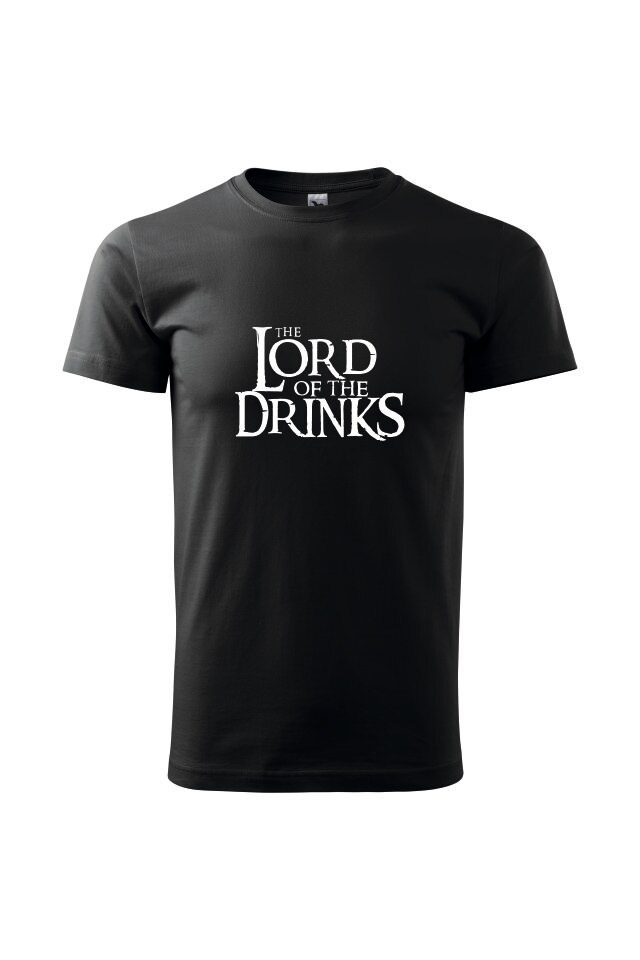 Tricou barbati lord of the drinks, Negru/Alb