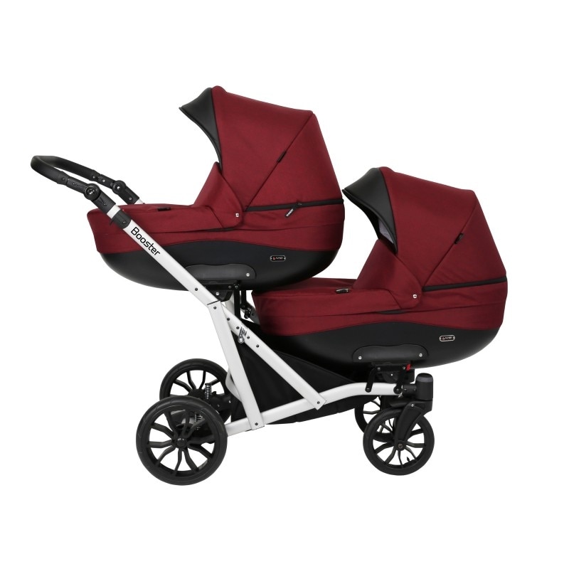 Carucior gemeni Kunert BOOSTER 2 in 1 Bordo/Cadru Argintiu