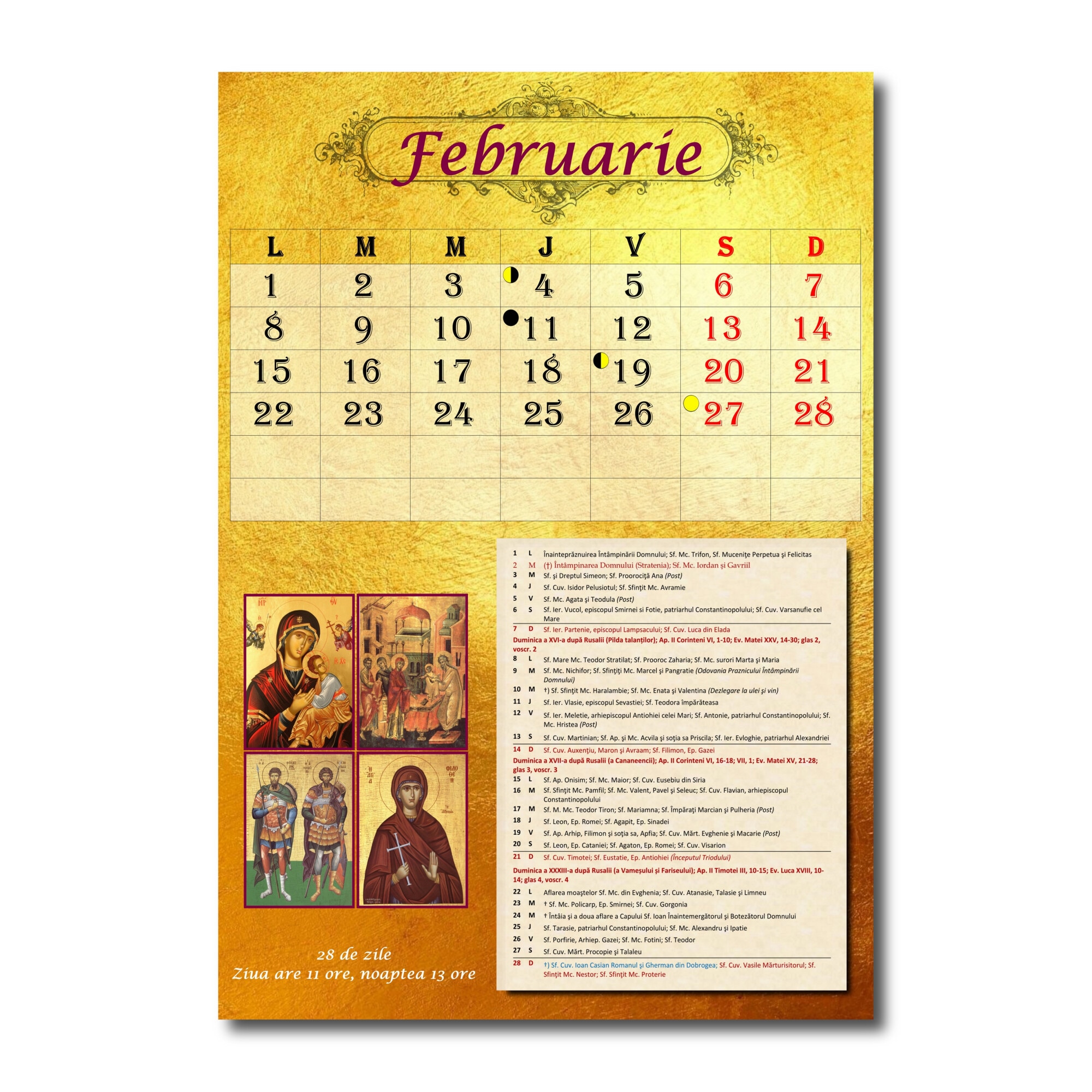 Calendar ortodox perete 2021, format A3, calendar ...