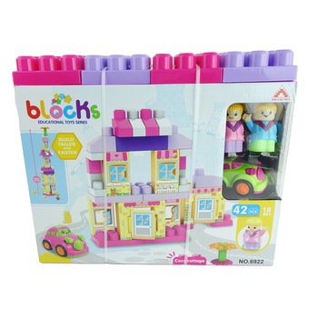 Set de cuburi de constructie, mari, cu figurine, multicolor, 42 piese Set de cuburi de constructie, mari, cu figurine, multicolor, 42 piese