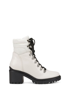 NINE WEST, Ghete de piele cu sireturi Persia, Alb, 10 NINE WEST, Ghete de piele cu sireturi Persia, Alb, 10