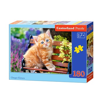 Puzzle Castorland, Ginger Kitten, 180 piese Puzzle Castorland, Ginger Kitten, 180 piese