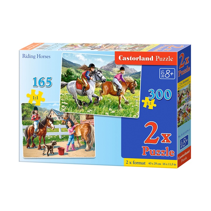 Castorland Premium 2 darabos puzzle készlet, Riding Horses, 165, 300 db