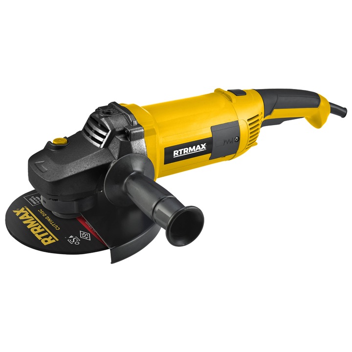 Polizor unghiular, RTR MAX, 230mm, 2300W, Maner rotativ, 6500 rpm, Galben/Negru