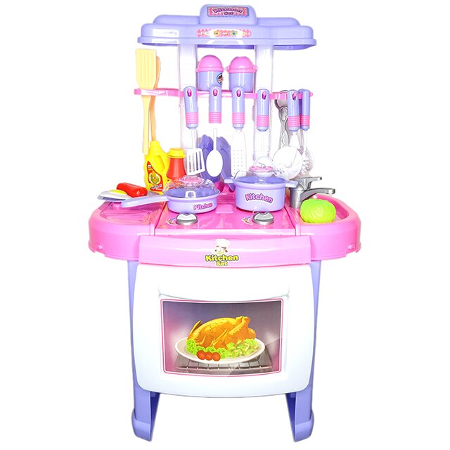 Bucatarie Multifunctionala Copii cu Accesorii, Sunete si Lumini Salamandra Kids