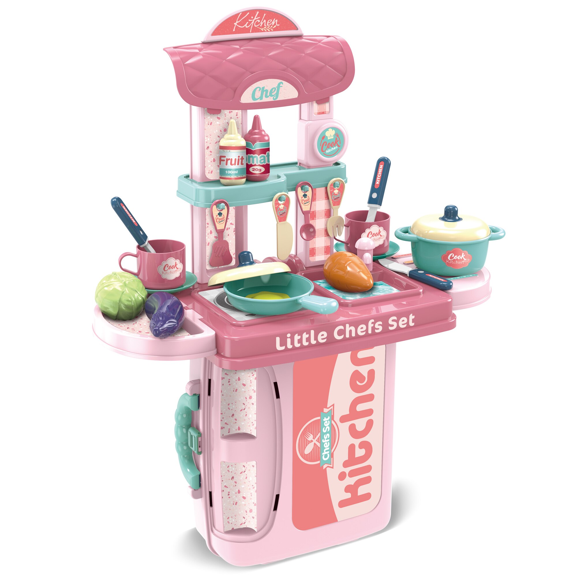 Set de bucatarie pentru copii Buba play set, Roz
