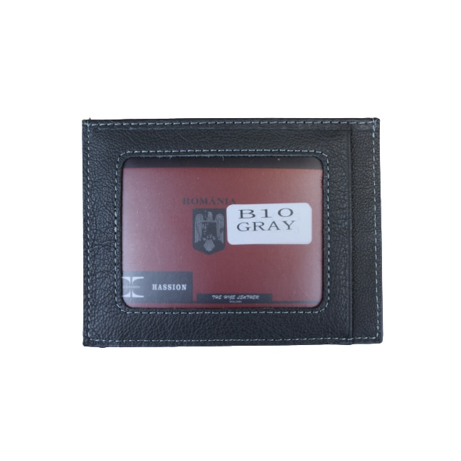 Port carduri din piele naturala, Hassion, B10 Gray