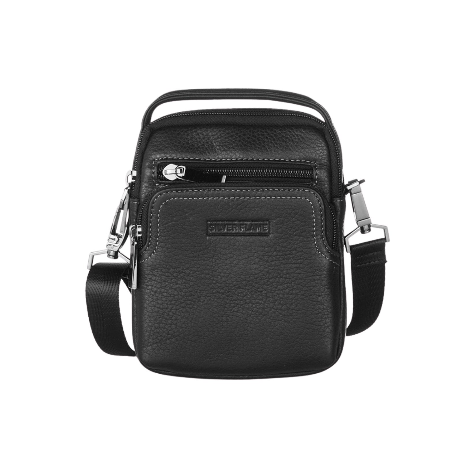 Geanta de umar pentru barbati, Silver Flame, SFH04, Negru