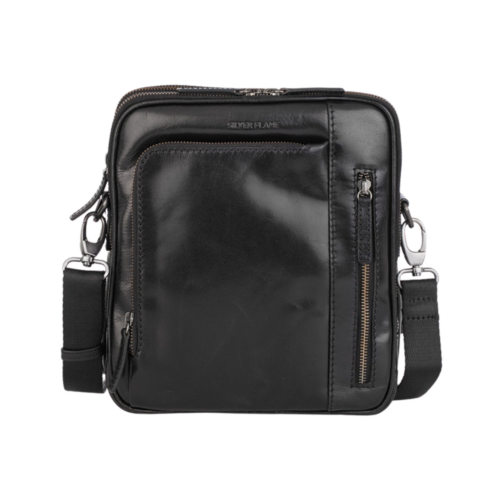 Geanta de umar pentru barbati, Silver Flame, SFT8588M, Negru
