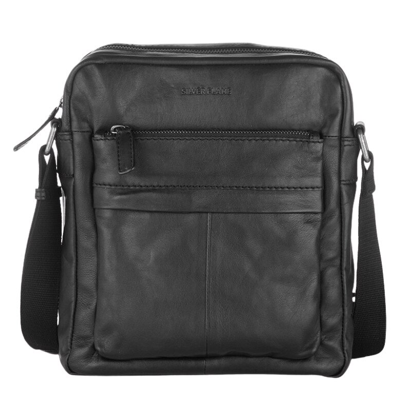 Geanta de umar pentru barbati, Silver Flame, SFT8283M, Negru