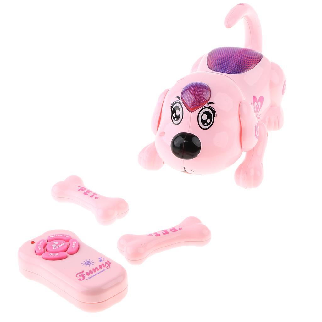 Catelus interactiv, cu muzica, luminite si miscare, roz