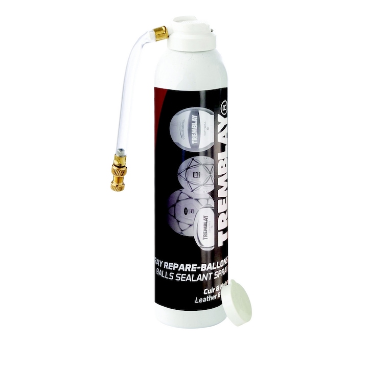 Spray reparator mingi, 300 ml, pentru toate tipurile de mingi, din piele si PU, Alb/Negru