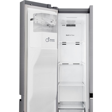 Side by Side LG GSL480PZXV, 601 l, Clasa A+, No Frost, Compresor Smart Inverter, H 179 cm, Argintiu