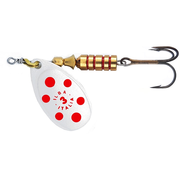 Lingurita rotativa Ilba Tondo marimea 2, 5gr, culoarea Pearl/Red