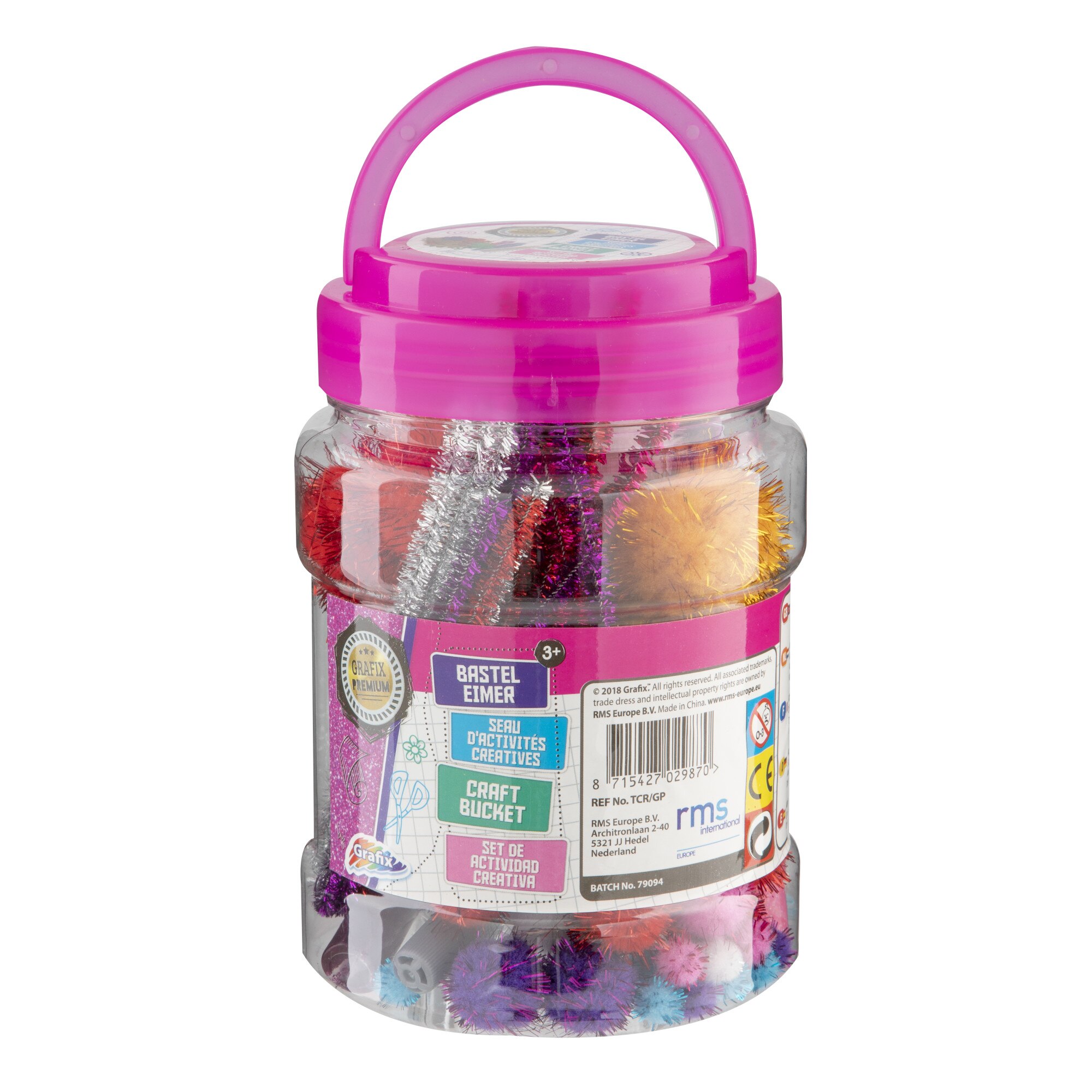 Set de creatie intr-un borcan, Grafix, 10 x 10 x 16 cm, capac roz