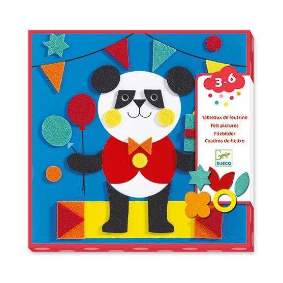 Joc creativ, colaje tablouri cu fetru Animale, Djeco