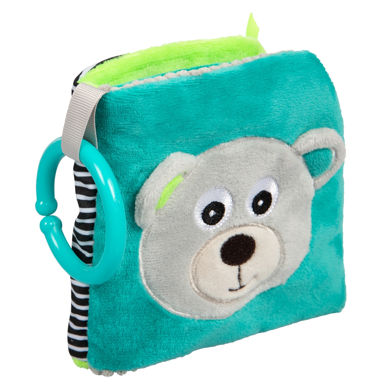 Carte din plus „Bears“ cu clopotel si elemente fosnaitoare, Canpol babies®, 0 luni +, gri