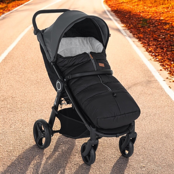 Sac de dormit bebe de iarna Jibot 3 in1 - Ink Black
