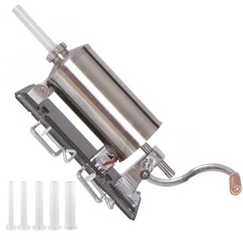 Aparat de umplut carnati orizontal , inox , 5kg, 5 palnii incluse Aparat de umplut carnati orizontal , inox , 5kg, 5 palnii incluse