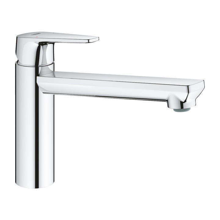 Смесител Grohe, BauEdge кухненски смесител, 31693000, Grohe StarLight - хром, Grohe Longlife 35 mm- керамичен картуш, Grohe Zero изолирани вътрешни водни пътища - без олово и никел, възможност за завъртане 140°