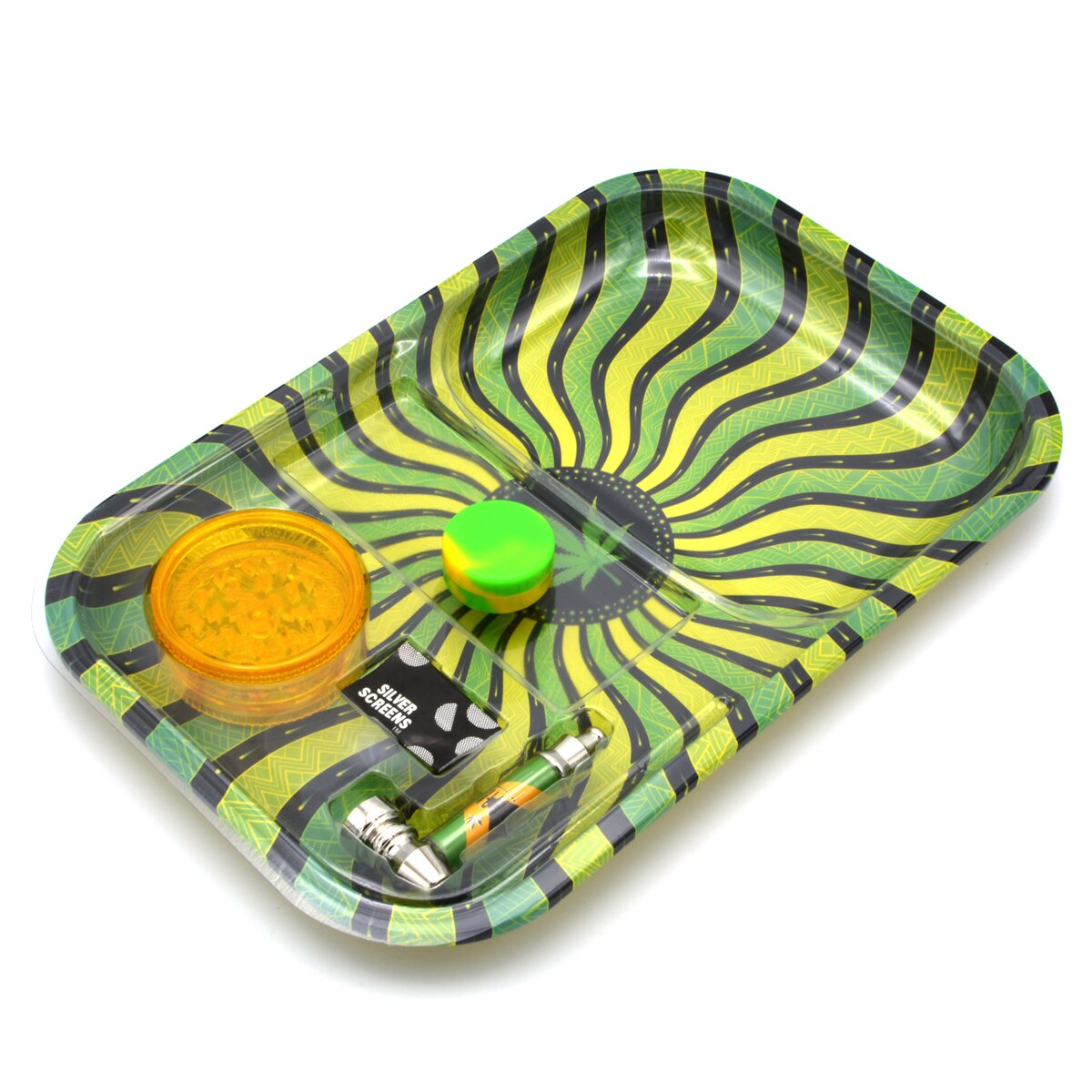 Set Rasta tava rulat, site, grinder, minipipa, pillbox, Toro