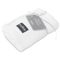 Patura Stella pentru bebelusi, BELLOCHI, 80 x 100 cm, Tesatura din bambus, Alb Bianchi