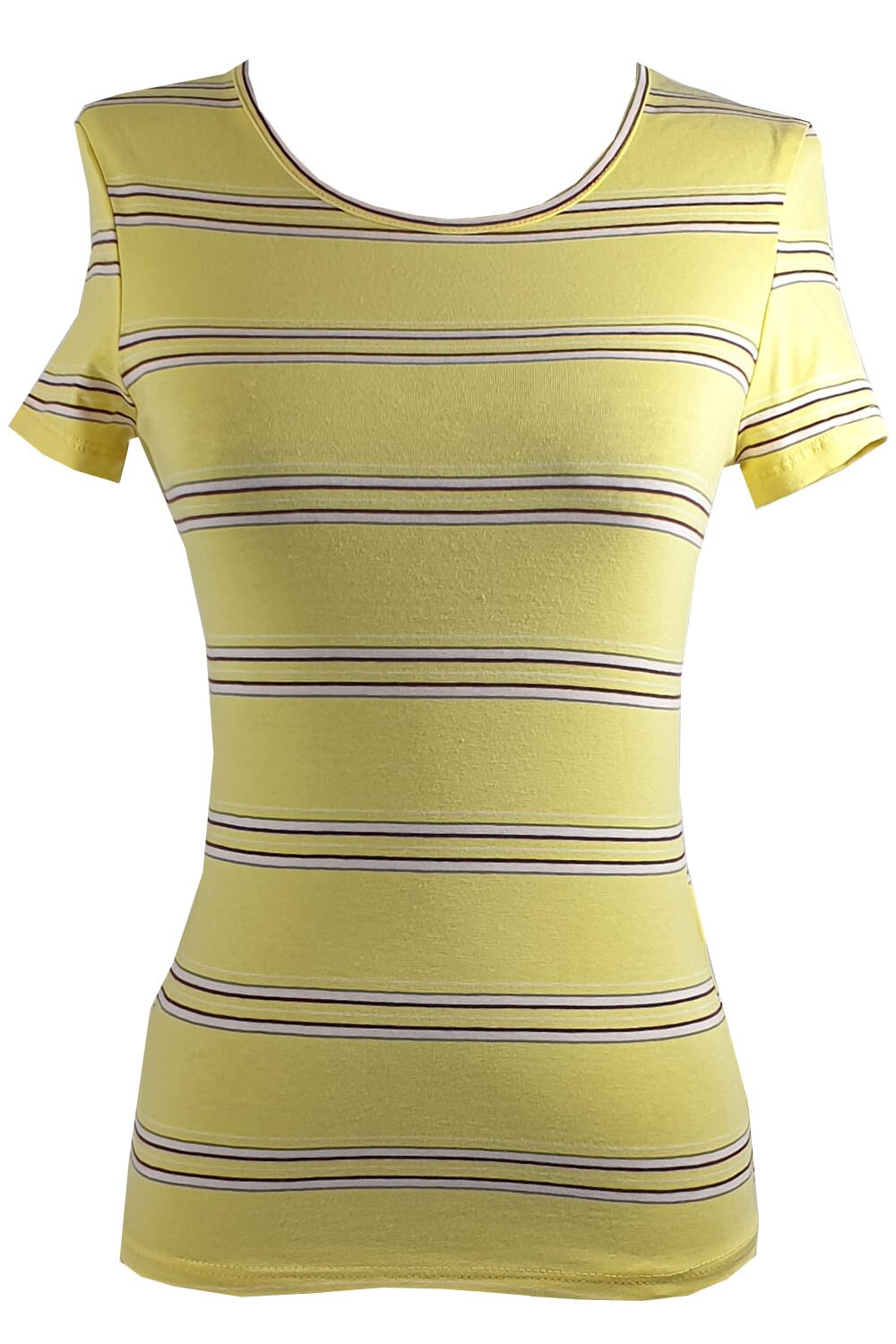 Tricou dama Tally Weijl,galben cu imprimeu dungi,XS