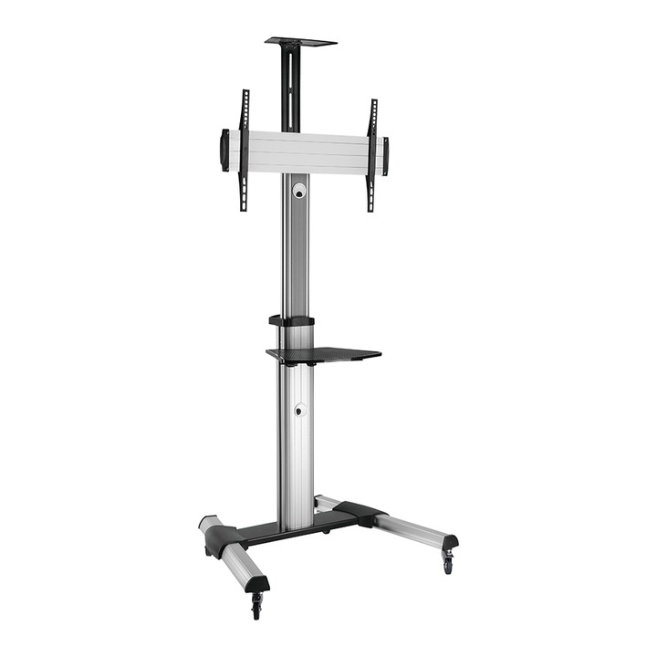 STELL SOS 4100 PRO презентационна ТВ стойка, регулируема, накланяща се, 40"-100", сребриста