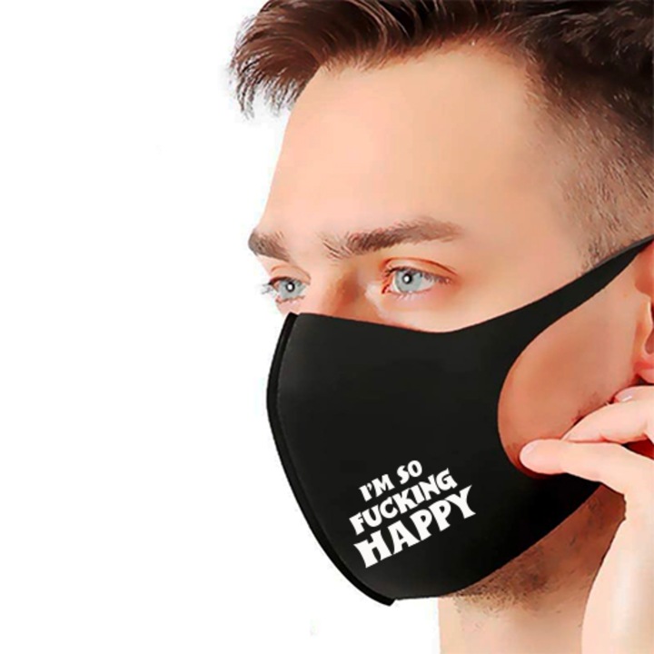 Happy - 3D fazonú dizájn szájmaszk
