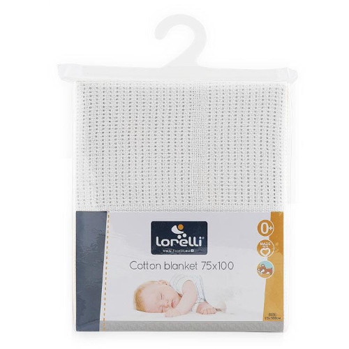 Paturica Lorelli Crosetata din Bumbac 75 x 100 cm, Colectia 2020, White