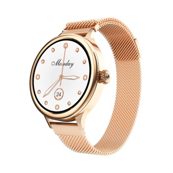 Ceas Smartwatch ISP M4 Lady, FullScreen and FullTouch Color OLED display, Notificari telefon, IP67, Monitorizare puls si bataile inimii, Moduri Multi-Sport, Monitorizare ciclu menstrual, Interfete multiple si diverse functii, Auriu Metal Ceas Smartwatch ISP M4 Lady, FullScreen and FullTouch Color OLED display, Notificari telefon, IP67, Monitorizare puls si bataile inimii, Moduri Multi-Sport, Monitorizare ciclu menstrual, Interfete multiple si diverse functii, Auriu Metal