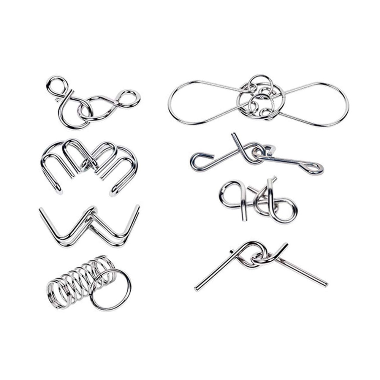 Set puzzle Brain Twister 8 jocuri din Metal, pentru copii si adolescenti, 8BAFF