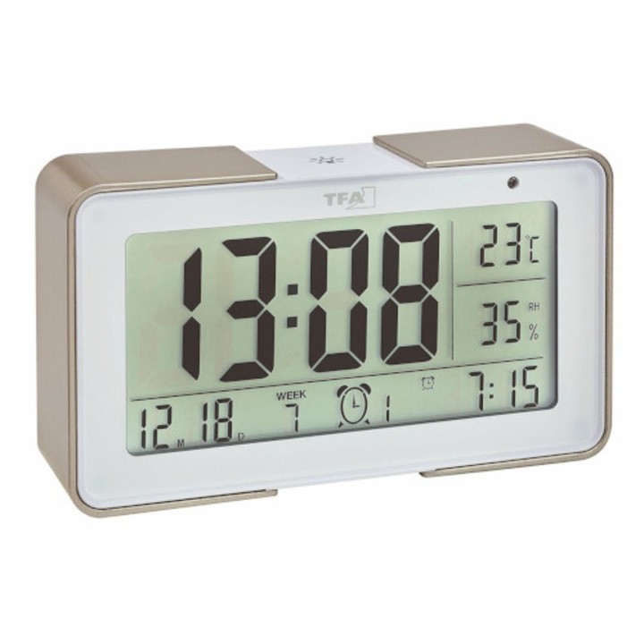 TFA hőmérő és higrométer fényérzékelővel, fehér