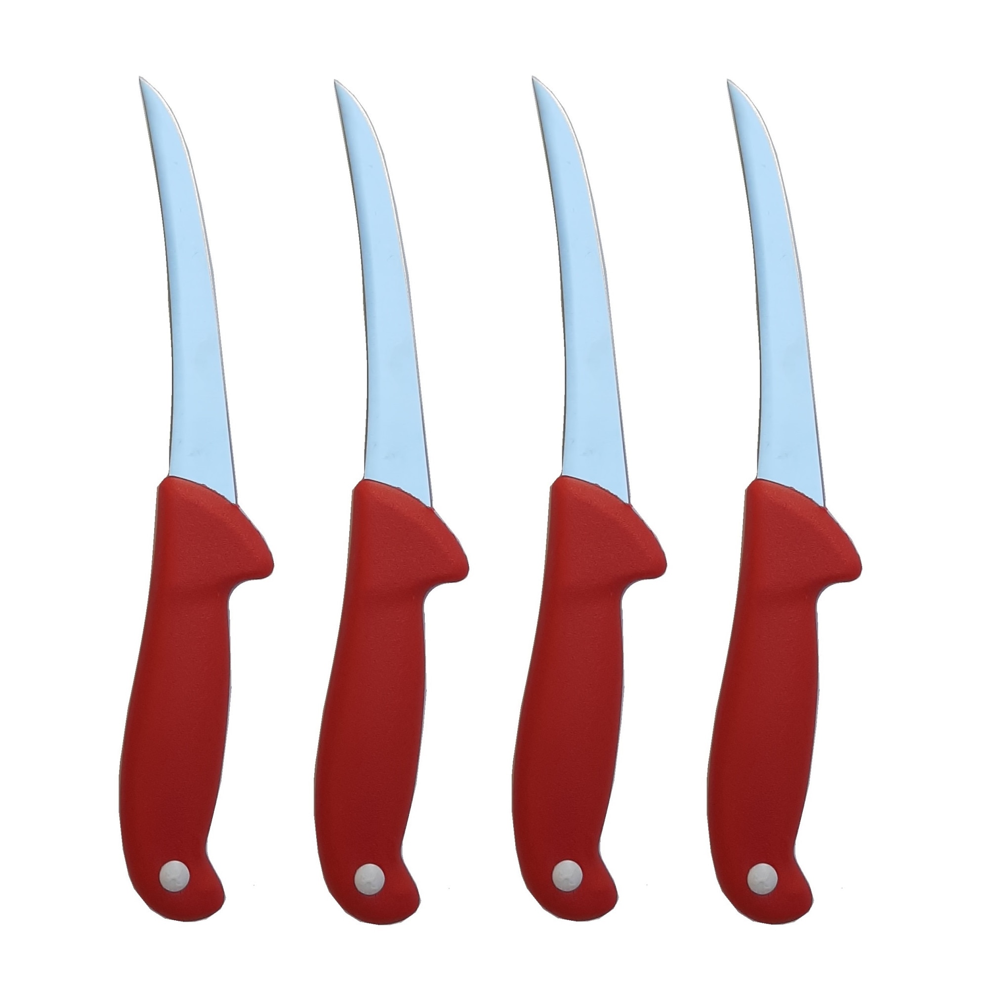 Set 4 Cutite Macelar GER4-Red, 28 Cm, Lama Curbata, Pentru Dezosat ...