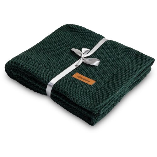 Paturica Sensillo de Bumbac Tricotata 100 x 80 cm, Verde Inchis