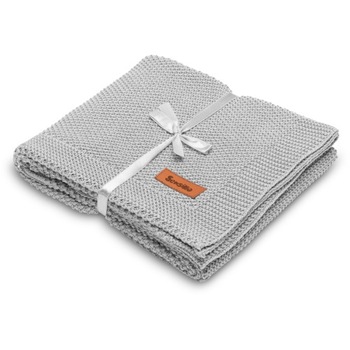 Paturica Sensillo de Bumbac Tricotata 100 x 80 cm, Gri Paturica Sensillo de Bumbac Tricotata 100 x 80 cm, Gri