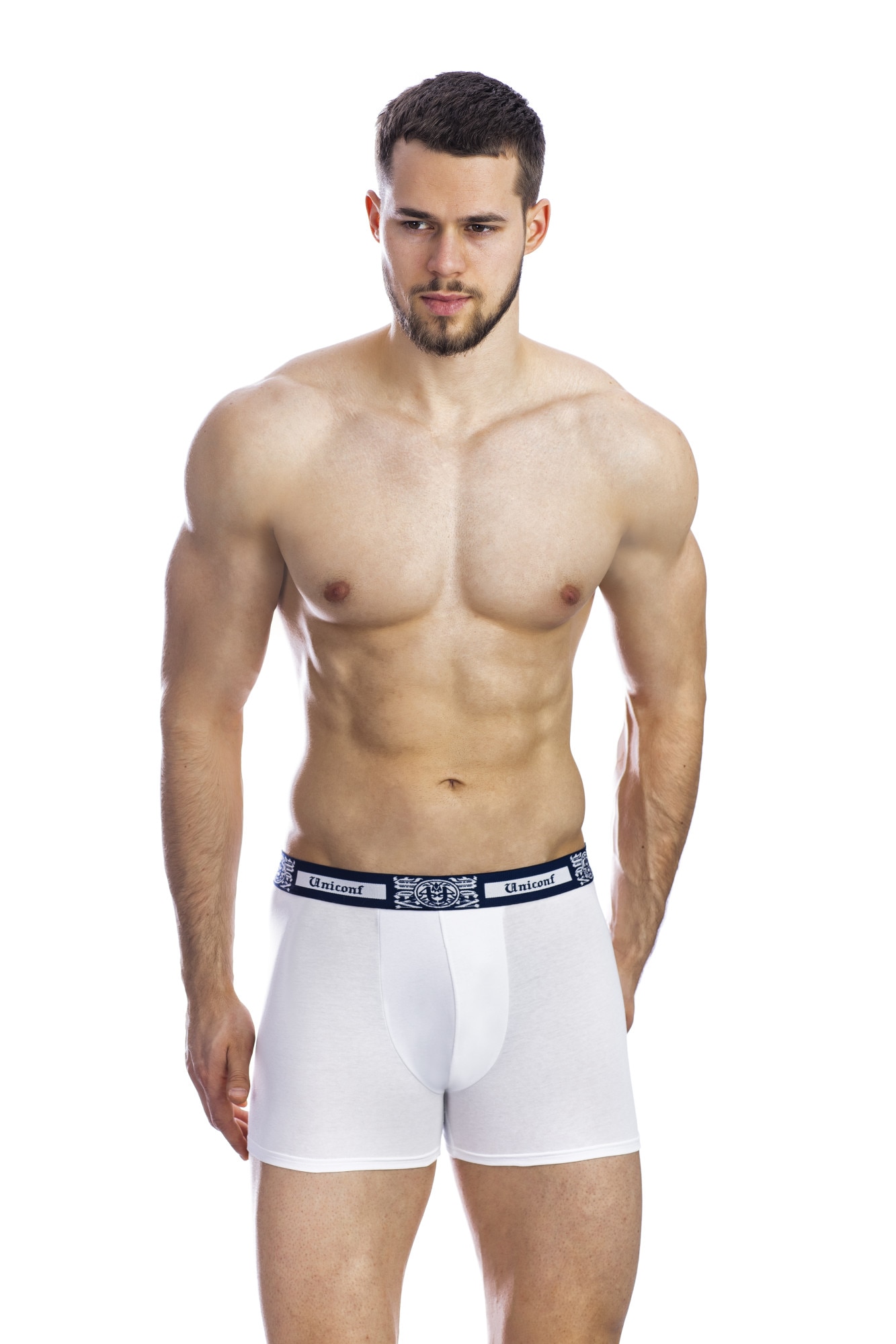 Boxeri alb BB32, pentru barbati, Uniconf, Alb