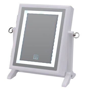 Cutie bijuterii din MDFcu oglinda si 40 LED, culoare alba, dimensiuni 32x23x6.5 cm Cutie bijuterii din MDFcu oglinda si 40 LED, culoare alba, dimensiuni 32x23x6.5 cm